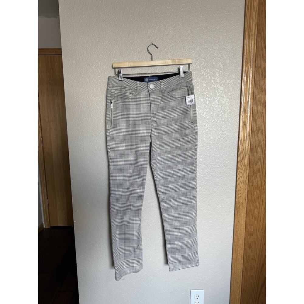 Democracy Plaid Ankle Pants Size 6 Zip Pockets New